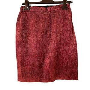 NWT M MISSONI Rust Maroon Metallic Lame Pencil Straight Zip Party IT 40 US 4